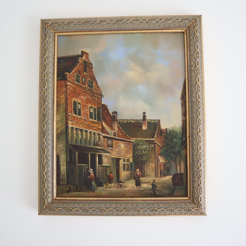Antique Dutch Oil Painting Signed